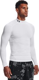 Camiseta de compresión de manga larga Under Armour ColdGear Armour blanco