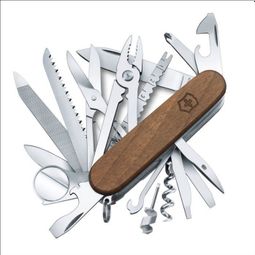 Victorinox Swiss Champ Wood Noyer 1.6791.63 - Couteau Suisse de Poche 91 mm - 29 Fonctions