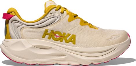 Hoka Gaviota 6 Beige/Gele Hardloopschoenen voor dames