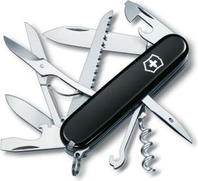 Couteau de poche moyen Victorinox Huntsman 1.3713.3B1 avec 15 fonctions Comprend des ciseaux et un bûcheron en blister-noir