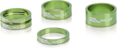 XLC AS-A02 Set di distanziali per la serie sterzo 1''1/8 3x5 mm Verde