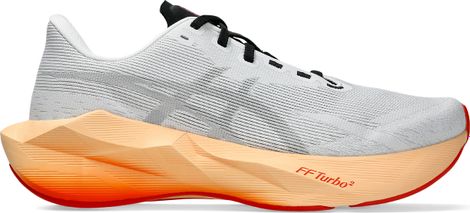 Zapatillas de running Asics Novablast 6 blancas/naranjas para hombre. EMBARGO 01/07/2026