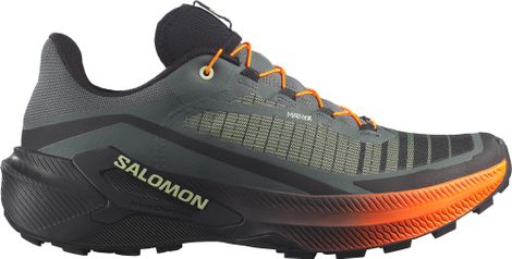 Salomon Genesis 2 Men's Trail Running Shoes - Green/Black/Orange - EMBARGO 08/03/2026