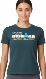 Dames Turquoise Blauw Ironman Frankrijk Korte Mouw T-Shirt