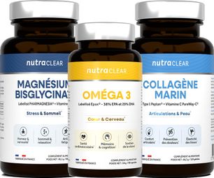 Pack Sport et Récupération - Collagène  Magnésium  Oméga 3 - Nutraclear -  Pack Santé Mp