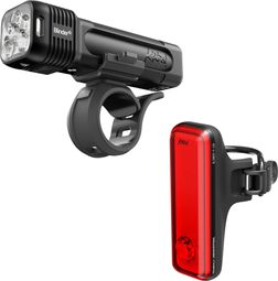 Set voor- en achterverlichting Knog Blinder Pro 1400 / Blinder R-150 Zwart