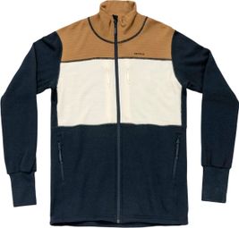 Men's Devold Egga Grid Merino JKT Beige/Blue Fleece 