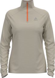 Maglia Donna Odlo 1/2 Zip Run Easy Manica Lunga Grigio