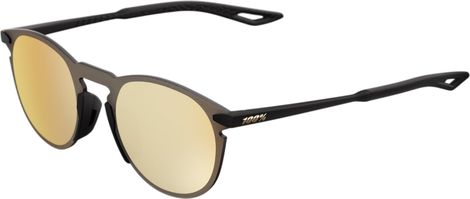 Gafas 100% Legere Round, negro mate, HiPER, oro de 24 quilates, espejo