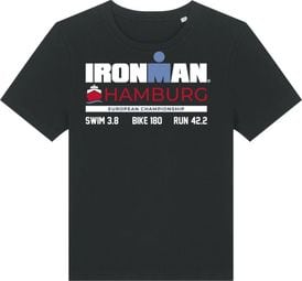 Camiseta negra de manga corta para mujer Ironman Hamburg