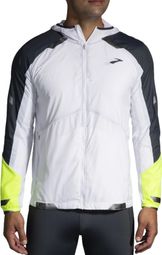 Chaqueta impermeable Brooks Run Visible Blanco Amarillo