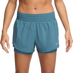 Short 2 en 1 Nike Dri-Fit One 3in Bleu Femme