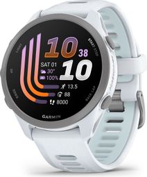 Montre GPS Garmin Forerunner 170 Blanc avec Bracelet en Silicone Blanc/Bleu Ciel