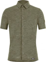 Technisches Kurzarmhemd Santini Summer Gravel Khaki