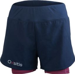 Pantalón corto 2 en 1 Oxsitis Origin Mujer Azul / Morado