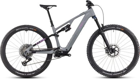 VTT Électrique Tout-Suspendu Cube AMS Hybrid One44 C:68X TM 400X Sram GX Eagle AXS 12V 400 Wh 29'' Gris Vert Swamp 2024