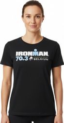 Ironman 70.3 België Zwart Vrouwen T-Shirt met Korte Mouwen