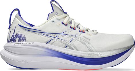 Chaussures Running Asics Gel-Nimbus 28 Paris Blanc/Argent/Bleu Unisexe