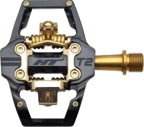 Paire de Pédales Automatiques HT Components T2-SX Noir Or