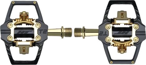 Par de pedales automáticos HT Components T2-SX negro y dorado