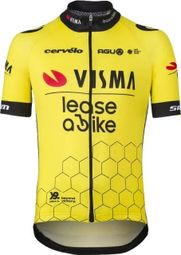 Visma Lease Replica Children's Short Sleeve Jersey Black / Yellow