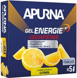 Boîte Gel Energie (5x35g) | Apurna Nutrition | Citron Caféine |  Gels énergétiques