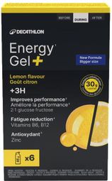 Gels énergétiques Decathlon Nutrition Energy Gel+ Citron - 6x35ml