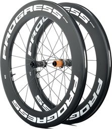 Paire de roues Progress Space Disc Blanc | 12x100/12x142 mm | Center Lock | Shimano