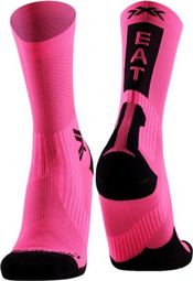 Chaussettes X-Socks Bike Perform Crew Rose/Noir