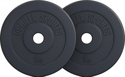 Disques Olympiques en plastique - 50/51mm | De 1 25 KG à 15 KG et disponible en lot - Poids : 2 x 15 KG