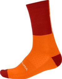 Chaussettes Endura Mérinos Orange / Rouge