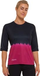 Maillot Manches 3/4 Femme Dharco Noir/Rose