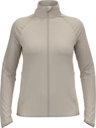 Veste Running Hybride Femme Odlo Zeroweight Warm 2.0 Beige