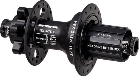 Moyeu Arrière Spank HEX J-Type 102T / R135-142 / 32 Trous Noir