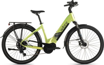 Vélo de ville électrique Adore 28 aluminium citybike Cx-280 moteur central 85nm / 15Ah vert acidulé
