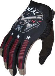 Lange Handschuhe O'Neal Mayhem Piston V.23 Schwarz / Weiß / Rot