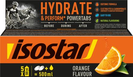 Powertabs Efervescentes ISOSTAR Sabor Naranja de Hidratación Rápida