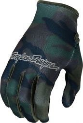 Troy Lee Designs Flowline Brushed Camo Army Green Gloves