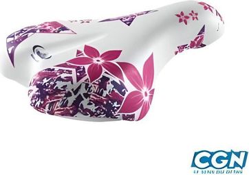 selle enfant kid 12/14/16 pouces monte grappa 995 ok go blanc/rose avec chariot de selle