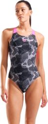 Bañador Arena Camo Negro/Rosa Mujer