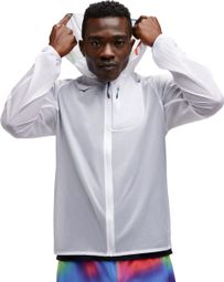 Veste coupe-vent Hoka Skyflow Marathon Pack Blanc