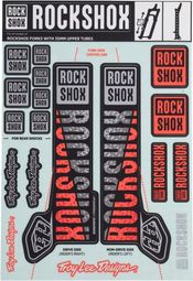 RockShox 35mm Fork Stickers Kit - Troy Lee Design Silver / Orange