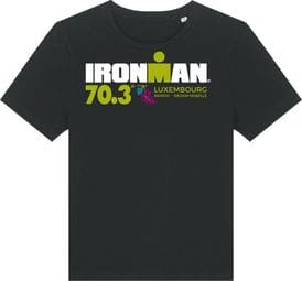 Camiseta negra de manga corta Ironman 70.3 Luxemburgo para mujer