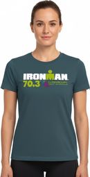T-Shirt Manches Courtes Ironman 70.3 Luxembourg Bleu Turquoise Femme