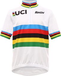Santini Kindertrui met korte mouwen UCI Wereldkampioen Wit