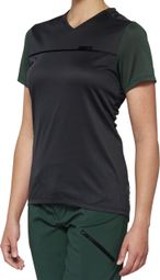 Women's 100% ridecamp charcoal grey/forest green short sleeve jersey