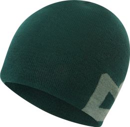 Gorro de punto verde con la marca Mountain Equipment