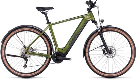 Cube nuride hybrid pro 750 allroad elektrische hybride fiets shimano deore 10s 750 wh 29'' shinymoss green 2023