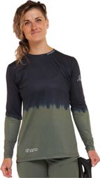 Maillot Race Caqui/Negro de manga larga para mujer