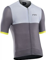 Maillot Manches Courtes Northwave Storm Air Gris/Jaune Fluo